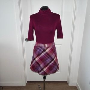 H& M wool blend plaid A-line mini skirt